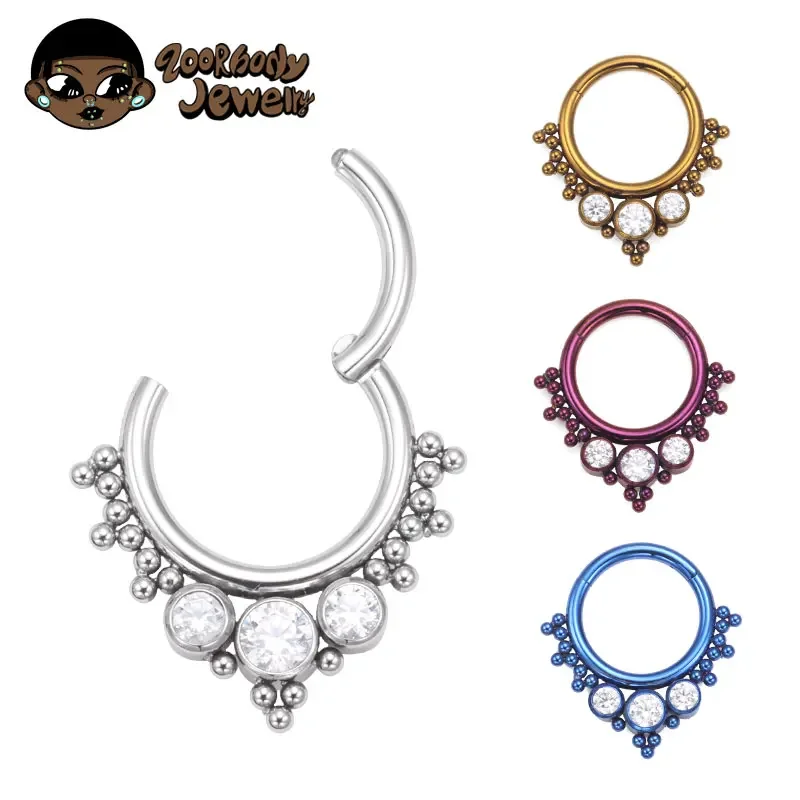 Body Jewelry Quality - ASTM F136 Titan Clicker Hochwertig Eloxiert