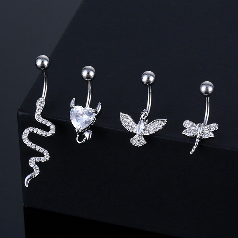 Body Jewelry Barbell - Kristall Bauchnabel Ring Tier Form Bauch