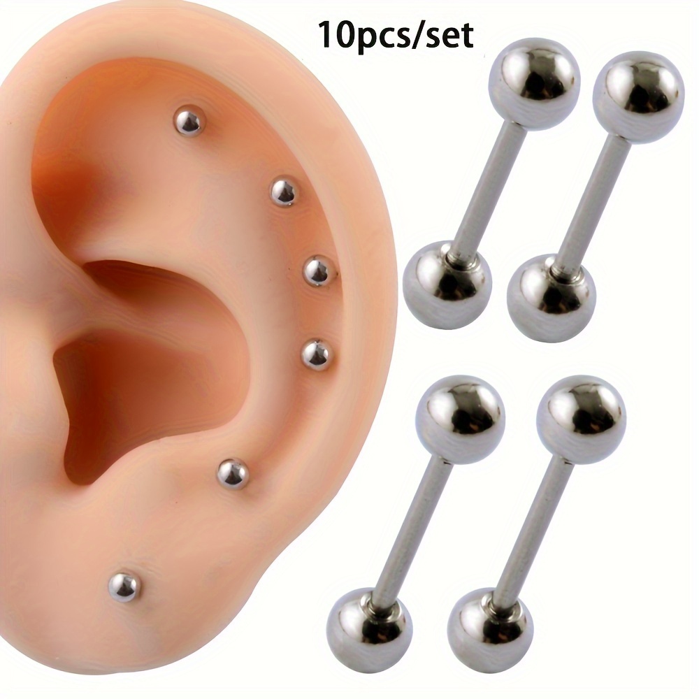 Body Jewelry Barbell - 10pcs Minimalistische Edelstahl Ohr Tragus Knorpel