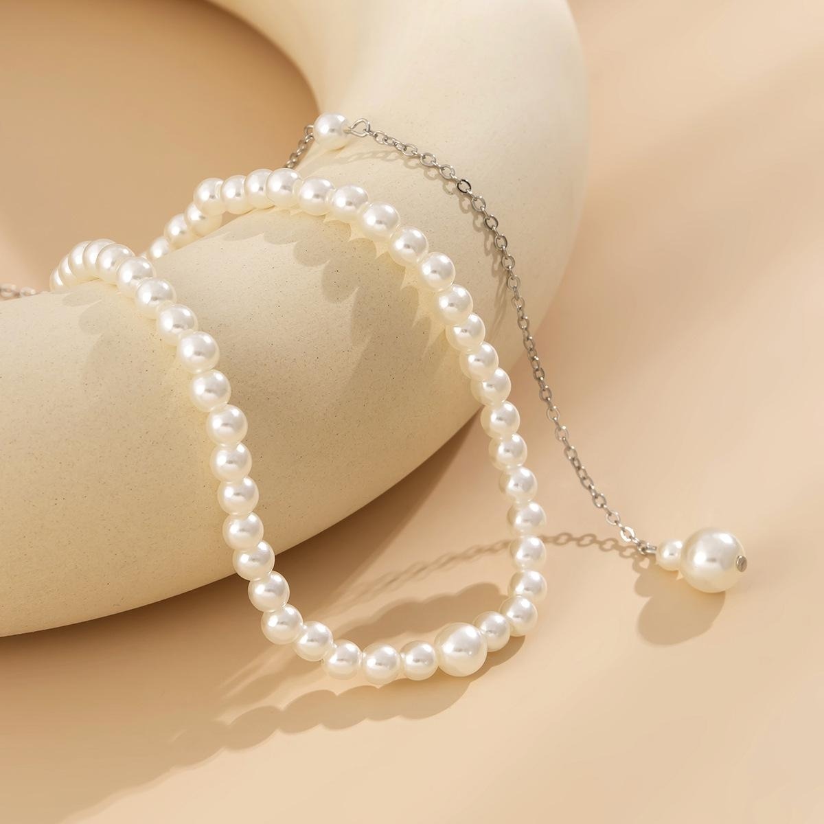 Body Jewelry For Backless Dress - Exquisite Imitationsperlen Lange Halskette mit Sexy