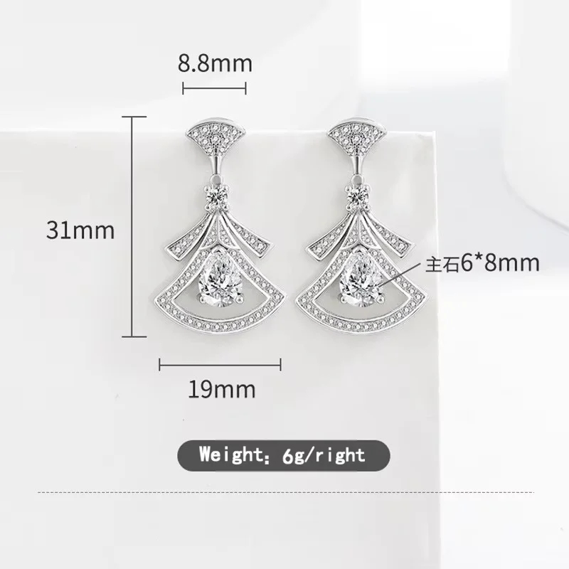 Body Jewelry Kit - Exquisite, diamantbesetzte, fächerförmige Ohrringe aus 925er
