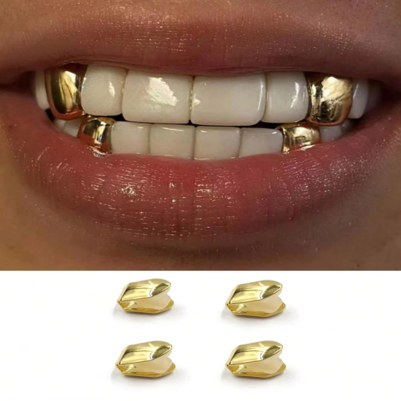 Body Jewelry Kit - 1/2/3/4 Stück Hip-Hop Rapper Einzelzahnkappe mit