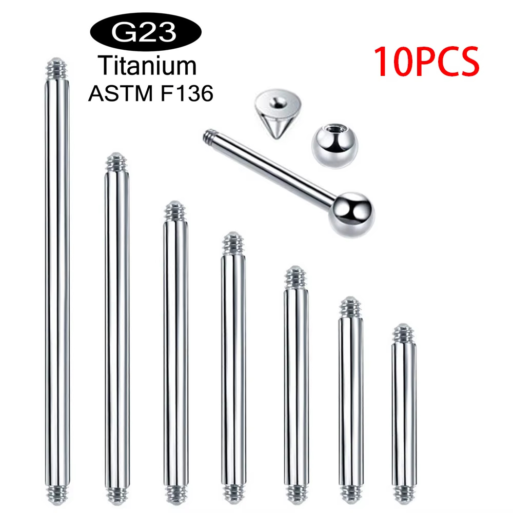Body Jewelry Implant Grade Titanium - 10 Stück/Set ASTM F136 implantierbares Titan