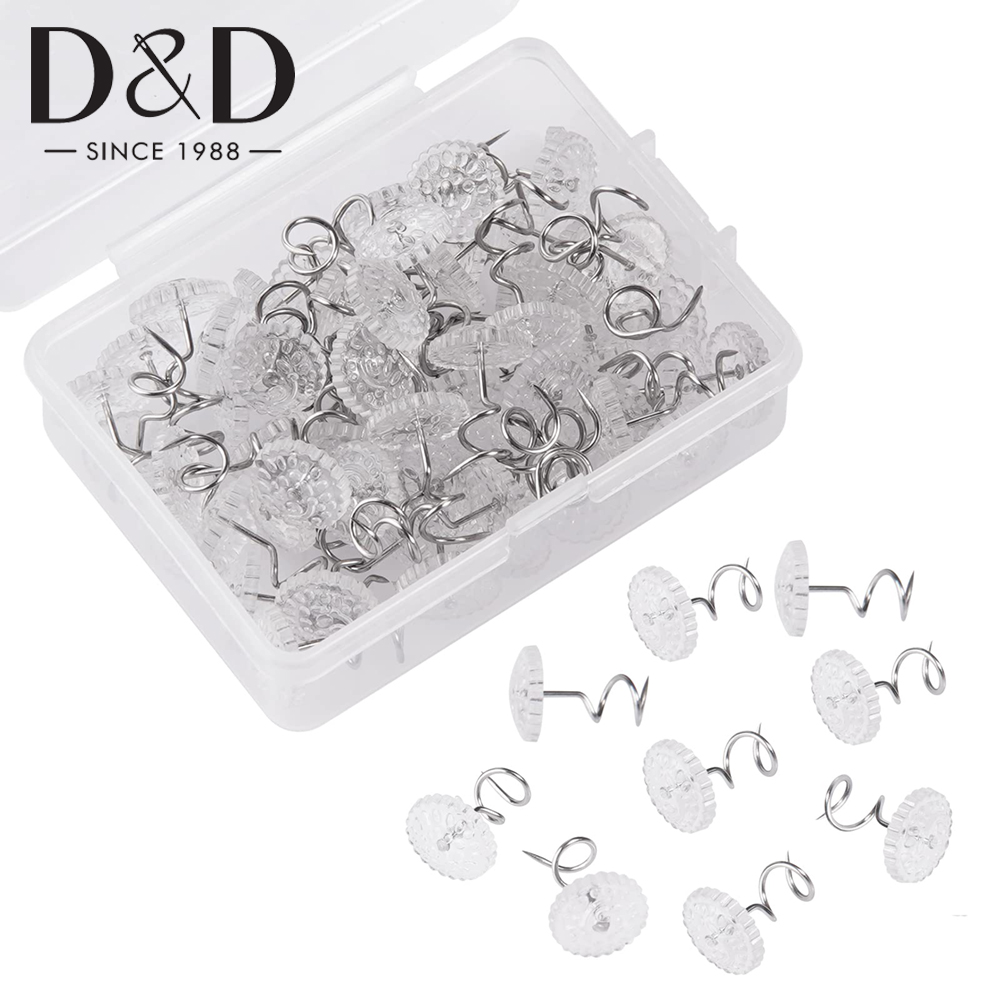 Threadless Push Pin - 20/40/50pcs klare Drehs tifte Bettrock stifte