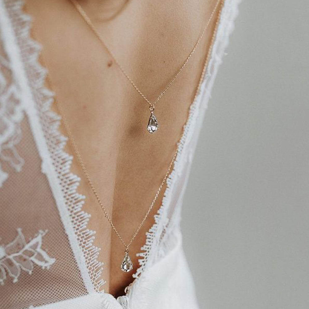 Body Jewelry For Backless Dress - Wunderschöne Kristall Tröpfchen zurück Kette Frauen