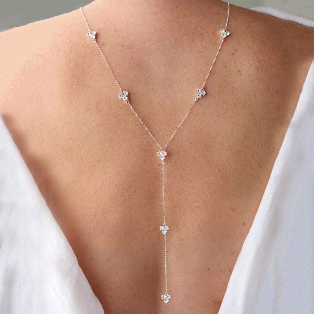 Body Jewelry For Backless Dress - Stonefans Elegante Kristall-Tropfen-Körperkette für Damen, zierliche,