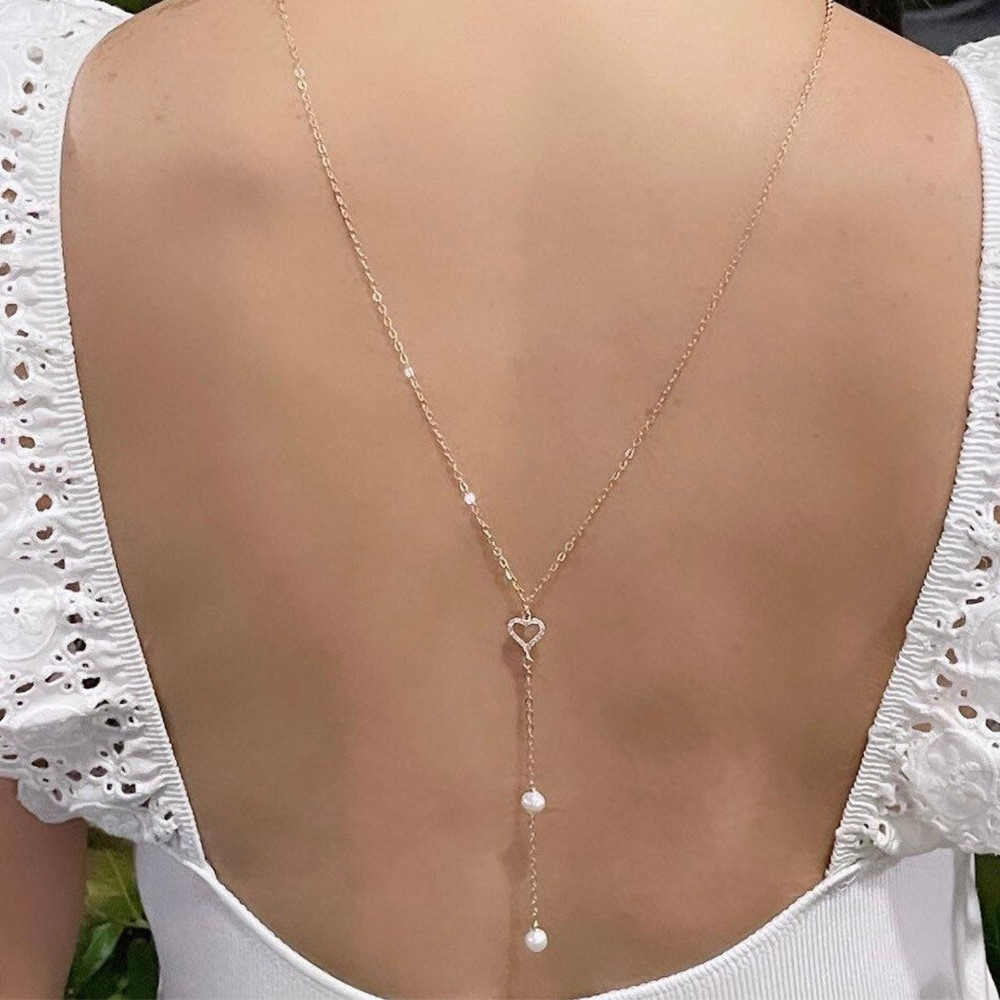 Body Jewelry For Backless Dress - Hohle Herz Braut Rückenkette Schmuck Hochzeitskleid