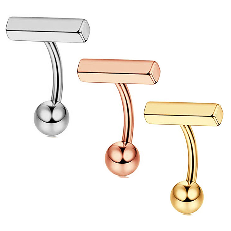 Body Jewelry Co - Sexy baumelnder Nabel-Bauchnabelring aus Edelstahl, doppelte