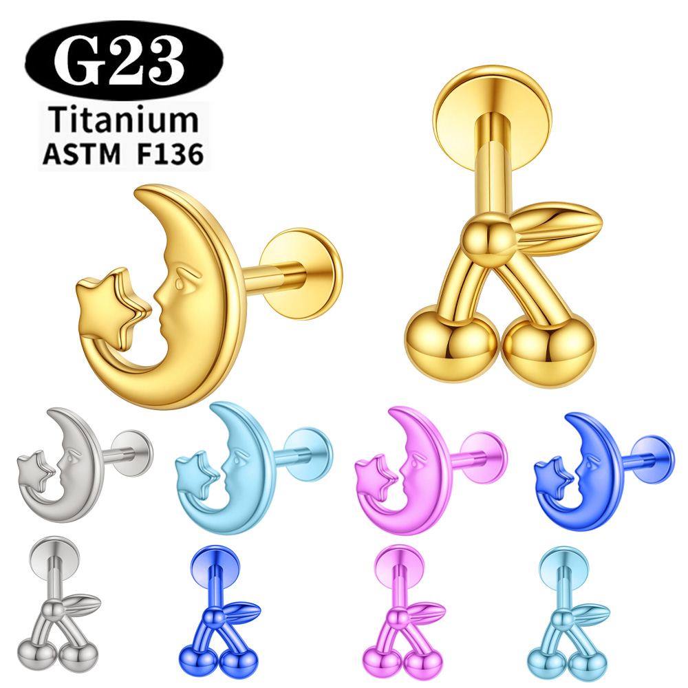 Body Jewelry Implant Grade Titanium - Implantatgeeigneter ASTM F136 Titan-Labret-Ohrstecker, Lippenstecker, Nasenstecker,