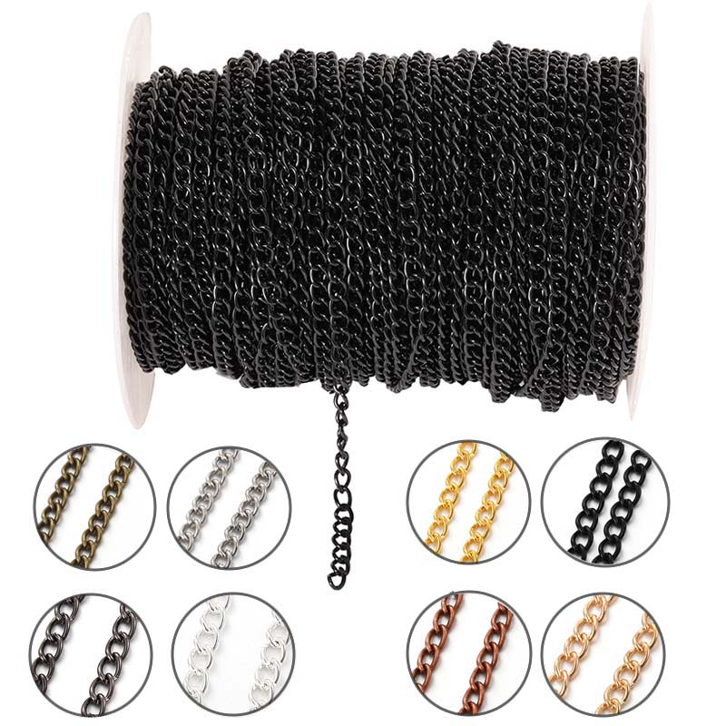 Body Jewels - 2 Meter 2,5/3,5/4,5mm Metall Flache Ovale