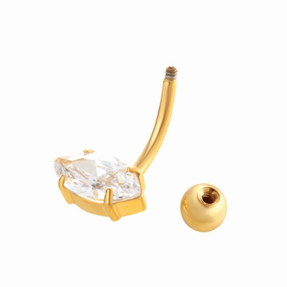 Body Jewelry Barbell - Eleganter Stoßfester Bauchnabelpiercing aus Edelstahl mit