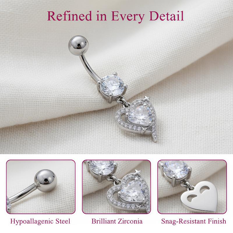 Body Jewelry Barbell - 1 Stück Exquisiter Bauchnabelpiercing-Ring aus Chirurgenstahl,