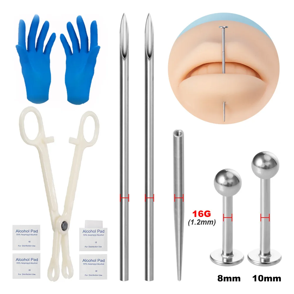 Body Jewelry Kit - Professionelles Steriles Körperpiercing-Set mit Katheter-Kanülennadeln