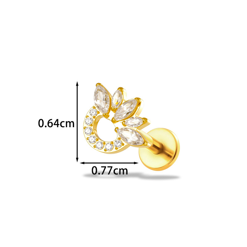 1 Stück G23 Titan 16G Blumen-C – Body Jewelry Implant Grade Titanium Bewertung und Preis