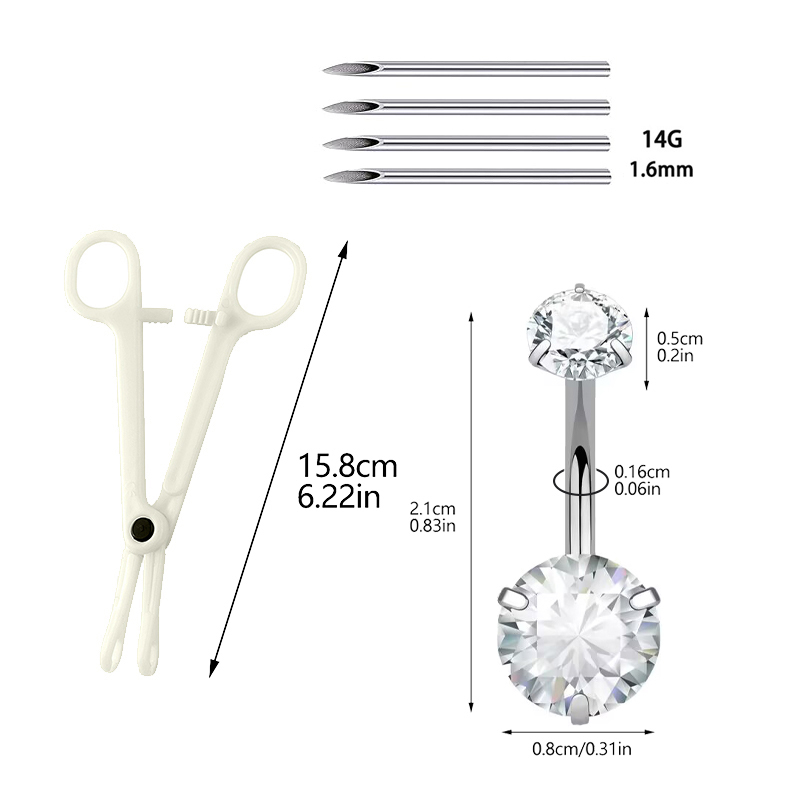 8-teiliges Bauchnabelpiercing- – Body Jewelry Kit Bewertung und Preis