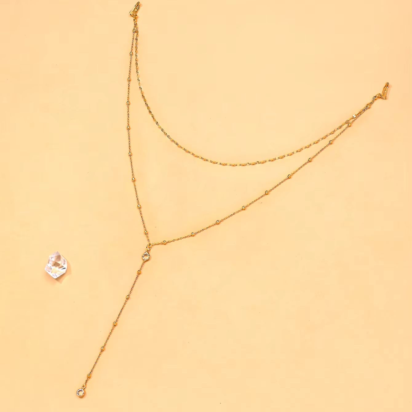 Feine vergoldete CZ-Perlen-Rüc – Body Jewelry For Backless Dress Bewertung und Preis