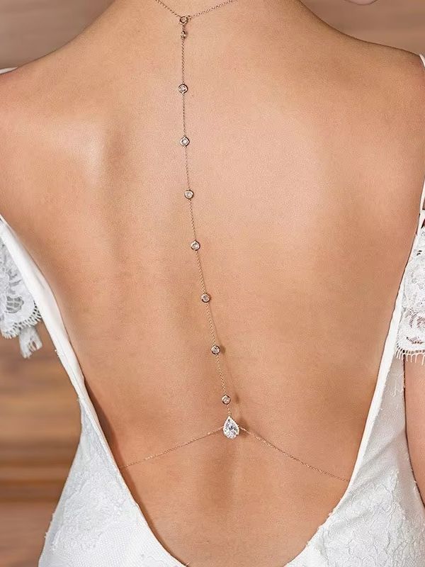 Gold-Silber Tropfenförmige Kri – Body Jewelry For Backless Dress Bewertung und Preis