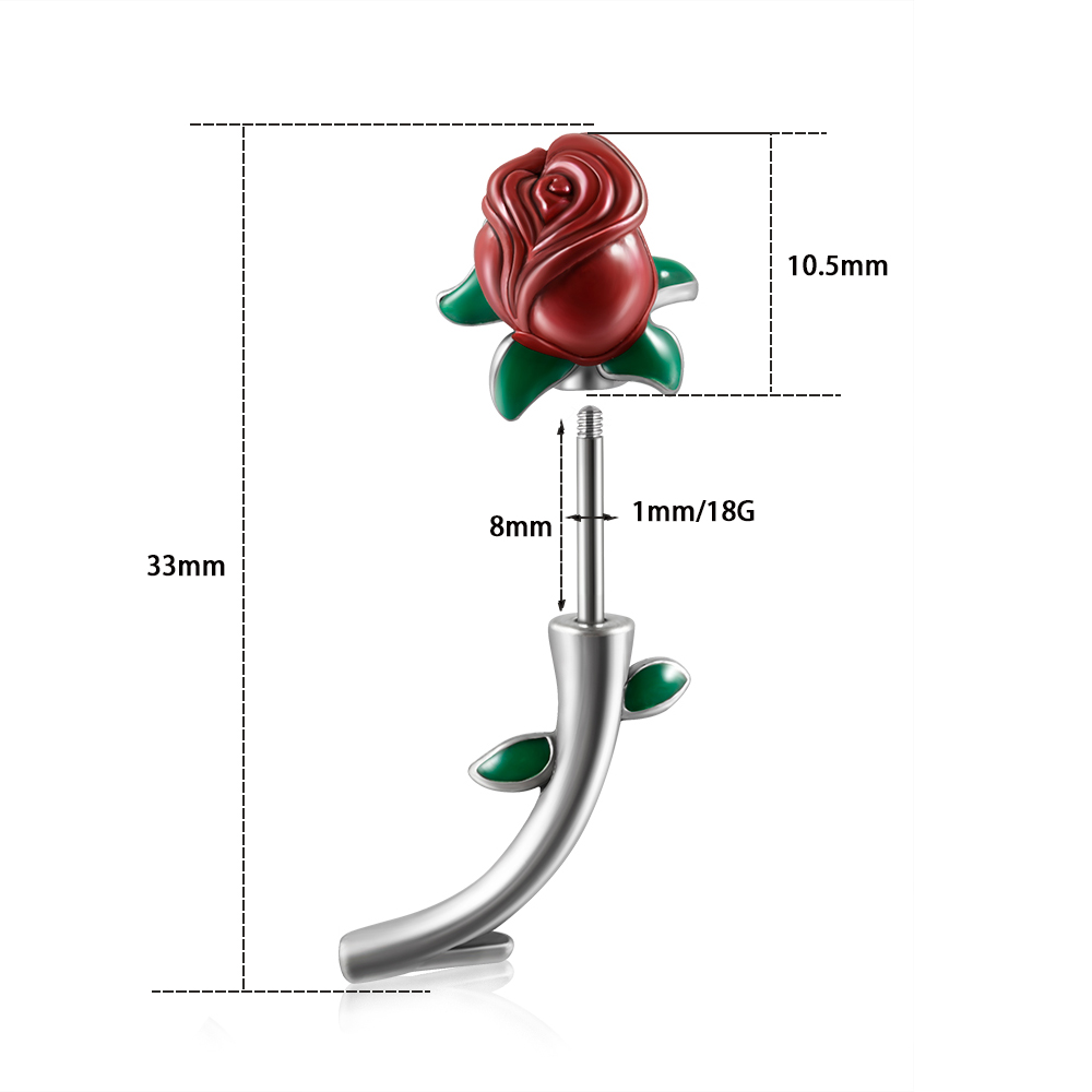 1pc chirurgischen Stahl rote R – Body Jewelry Barbell Bewertung und Preis