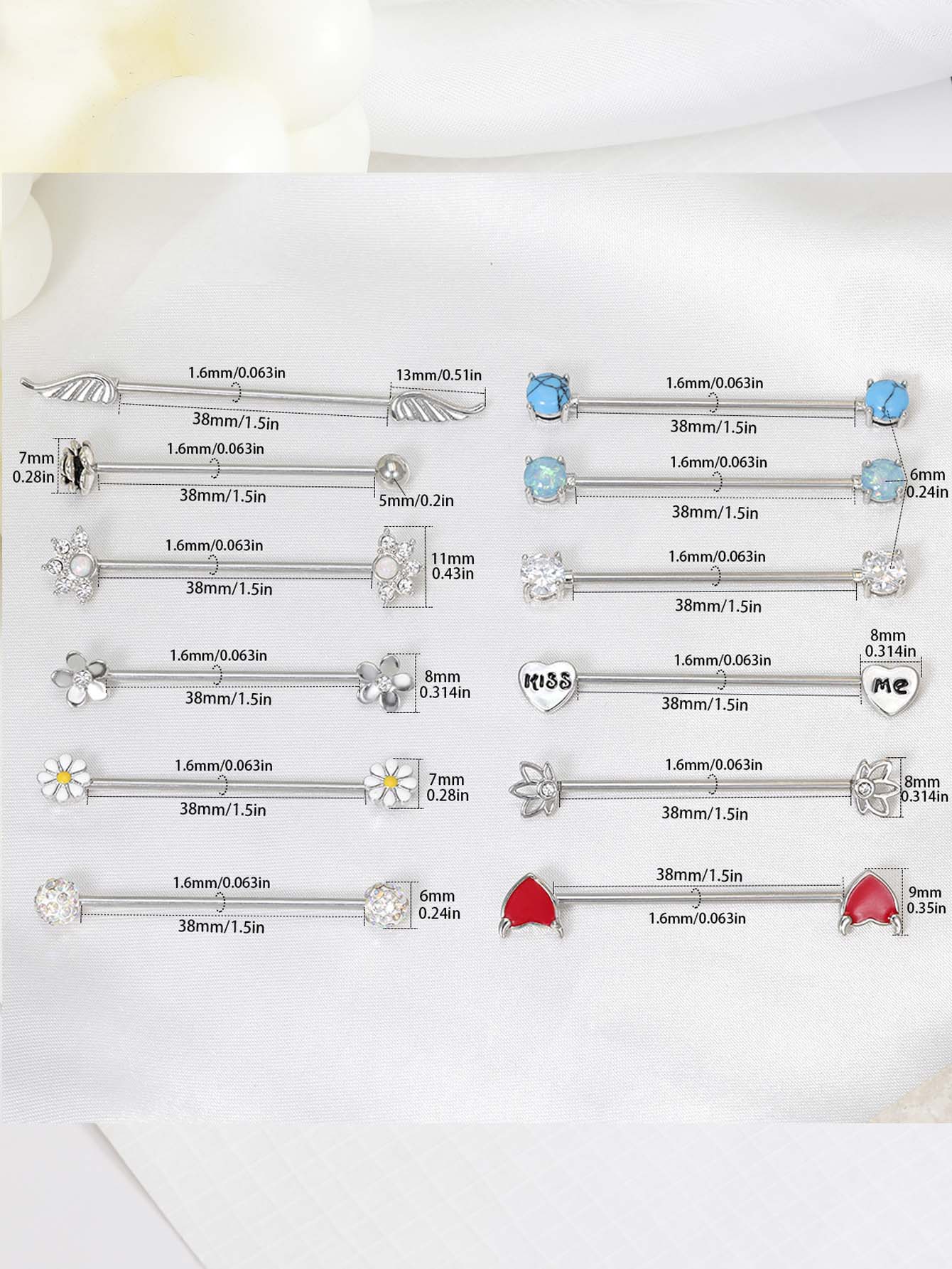 16G Pfeile Herzen Industrial B – Body Jewelry Barbell Bewertung und Preis