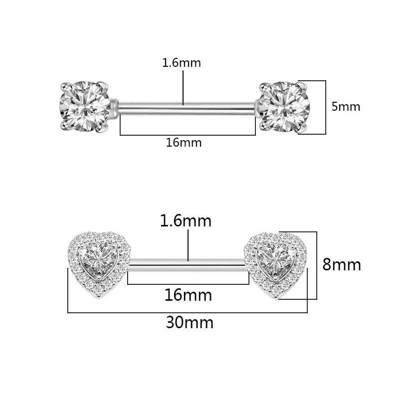2Pcs Mode Hohe Qualität Zirkon – Body Jewelry Quality Bewertung und Preis